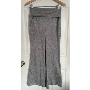 Aerie Offline Heather Gray Foldover Flare Leggings The Hugger Yoga Pants Sz L